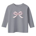 thumbnail image 3 of lnmuld Girls Long Sleeve Bow Print Graphic Tee Casual Soft Blend Top Size:6-7 Years, 3 of 4