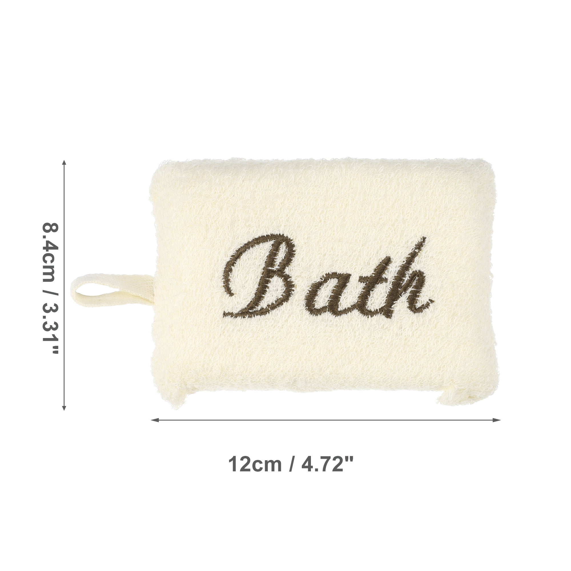 Unique Bargains 1 Pc Shower Sponge Back Scrubber for Bath 4.72"x3.31"x1.73" Beige
