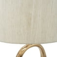 thumbnail image 3 of Noaman D14x28.5" Oval Shape Cut Out Metal Table Lamp with Cream Linen Shade, Gold & White Marble Base, Modern Decorative Lamp for Office, Bedroom, Living Room, 3 of 5