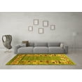 thumbnail image 3 of Ahgly Company Indoor Square Abstract Yellow Contemporary Area Rugs, 6' Square, 3 of 4