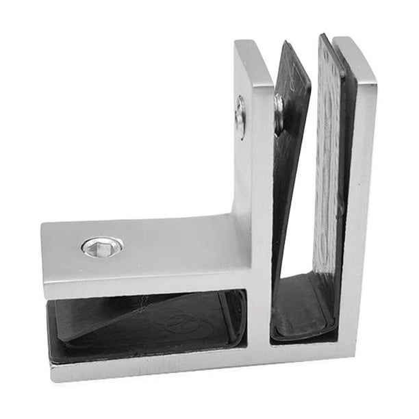 Abrazadera de vidrio para montaje en pared, práctico soporte para estante de vidrio de acero inoxidable 90 grados
