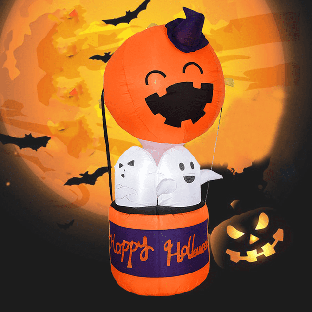 Globo inflable de aire caliente fantasma blanco ZHAOCHENG 5.9 pies con luces LED para Halloween