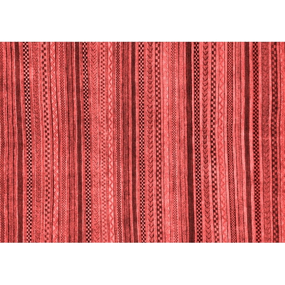 Ahgly Company Machine Washable Indoor Rectangle Abstract Red Modern Area Rugs, 2' x 4'
