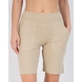 thumbnail image 4 of 4 Pack: Women's 7" Bermuda Long High Waisted Shorts With Pockets - Casual Running Workout Athletic (Available In Plus), 4 of 6