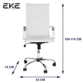 thumbnail image 4 of Silla Ergonómica de Escritorio Eke Life Home Tapizado en Cuero Sintético, Mesh y tela YX-8503 Blanco, 4 of 8