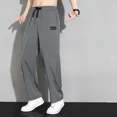 thumbnail image 4 of Pantalones de verano rectos para hombre, pantalones deportivos finos, lisos, drapeados, oferta de bienvenida, pantalones de entrenamiento estéticos, precio barato y caliente para hombres, 4 of 5