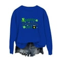 thumbnail image 1 of Fadeal Sweat à Capuche Décontracté Imprimé Lettres Col Rond Printemps pour Femmes Bleu TG, 1 of 4
