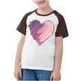 thumbnail image 3 of Girls Raglan Graphic Tees Size 3-14 Baseball Summer Cute Short Sleeve T-Shirts Loose Fit Round Neck Casual Tops Brown， 13 Years, 3 of 7