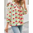 thumbnail image 4 of Blusa Cicy Bell con estampado floral para mujer, manga 3/4, 4 of 8