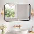thumbnail image 5 of CONCETTA Shatterproof Bathroom Wall Mirror –24" x 36" Vanity Mirror with Rectangular Metal Frame, Anti-Fog, Black, Gift for Mother's Day, 5 of 10