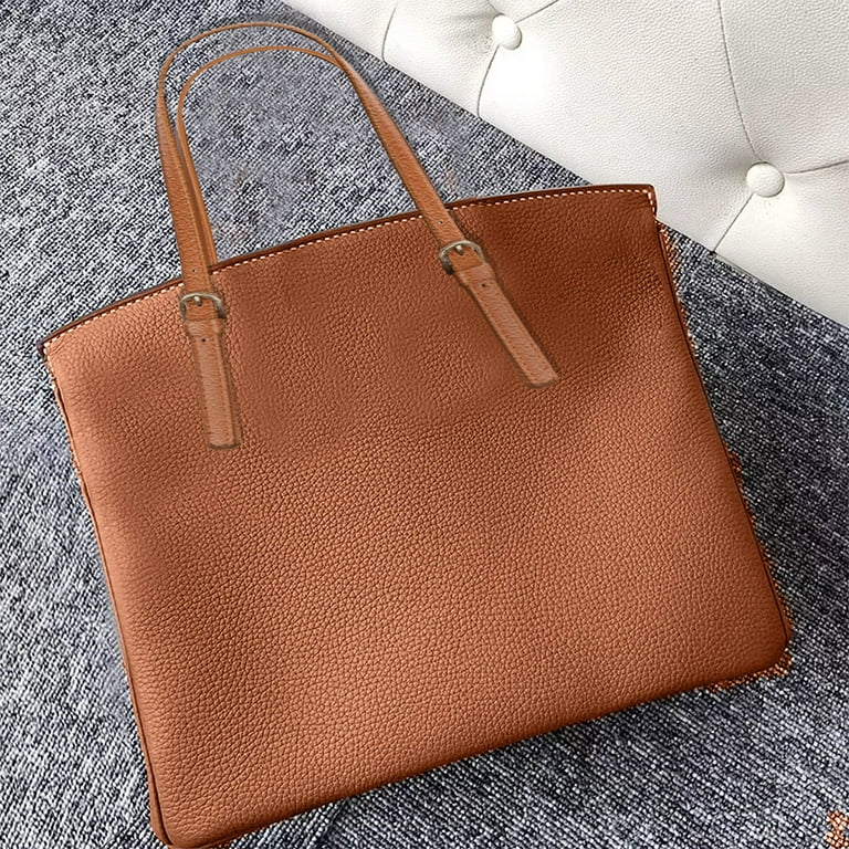 Murtenze 2 Pack 0.5'' Wide 15.7 Length Handbag Handles, Brown Leather  Purse Strap Leather Shoulder Strap Purse Straps Replacement Purse Handles