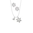 thumbnail image 2 of Delight Jewelry Silvertone Mini AB Crystal Anchor of Hope Silver tone Snowflake Charm Necklace and Stud Earrings, 2 of 4