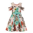 thumbnail image 1 of Little Girl Cold Shoulder Lace Floral Summer Birthday Flower Girl Dress Off White 4 JKS 2123 BNY Corner, 1 of 4