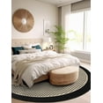 thumbnail image 3 of Unique Loom Outdoor Border Collection Area Rug - Frame (3' 1" Round Black/Ivory), 3 of 9