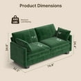 thumbnail image 3 of 74.8" Loveseat Sofa for Living Room,Chenille Sofa with Two Pillows,Solid Wood Frame,Easy Assembly for Small Spaces,Green Couch, 3 of 12