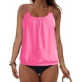 thumbnail image 6 of felwors Two Piece Tankini Swimsuits for Women Blouson Bathing Suits Modest Swimwear(Pink, XXL), 6 of 7