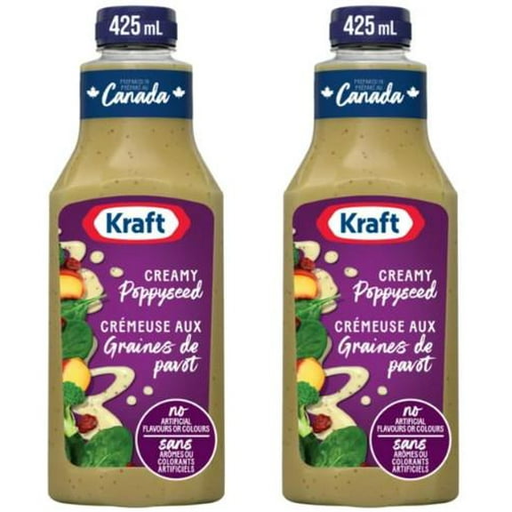Kraft Creamy Poppyseed Salad Dressing, 425ml (2 Pack)