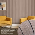 thumbnail image 3 of Peel and Stick PVC Slat Wall Panel, 118" x 15.75" Self Adhesive Faux Oak Wood Grain – 3D Soundproof Wall Panels for Ceilings, 3 of 7