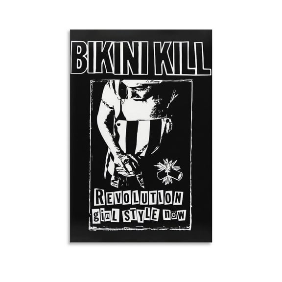 Bikini Kill Rock Band Poster (3) Artworks Canvas Poster Room Aesthetic Wall Art Prints Home Modern Decor Gifts 12x18inch(30x45cm)