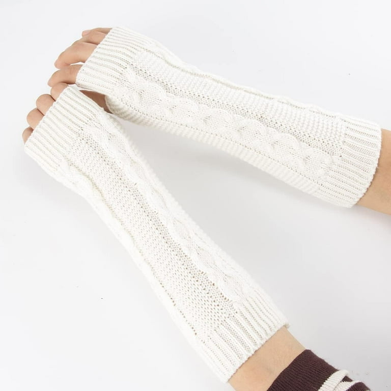 Kukuzhu Arm Warmers Y2K Grunge Rib Knit Arm Warmers Preppy