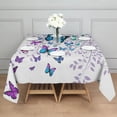 thumbnail image 3 of Purple Leaf Butterfly Pattern Square Tablecloth,Waterproof Square Table Cover,Wipeable Spillproof Washable Table Cover for Home Kitchen Party Decor 42"X42"(107x107cm), 3 of 6