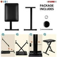 thumbnail image 3 of 5 Core Keyboard Bench 2 Inch Padded Cushioned Piano Stool Height Adjustable 19" Guitar Seat Portable, 3 of 7