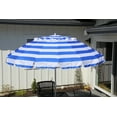 thumbnail image 3 of DestinationGear 8ft Blue and White Striped Deluxe Beach Umbrella with Travel Bag, 3 of 7