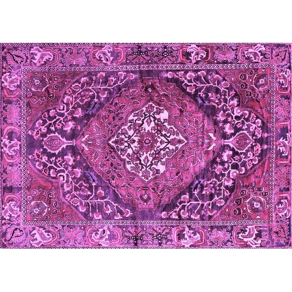 Ahgly Company Indoor Rectangle Persian Purple Traditional Area Rugs, 5' x 7'