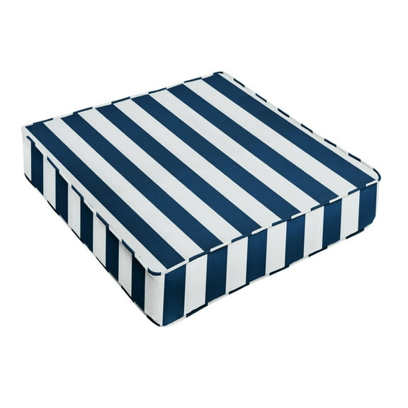 Sorra Home Navy Stripe Indoor/Outdoor Deep Seating Cushion, Corded