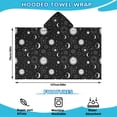 thumbnail image 2 of Black White Zodiac Sun Moon Pattern Hooded Bath Towel，50"x30" for Ages 3 To 12 Kids, Quick Dry Lightweight Soft Microfiber Hood Beach Towel Cover Up for Kids, 2 of 7