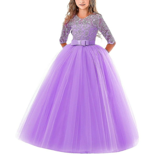 Vestido de encaje para niña de flores para niños, boda, dama de honor, fiesta de graduación