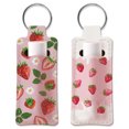 thumbnail image 1 of Elastic Neoprene Keychains Lipstick Bags with Iron Keychain Rings Rectangle Strawberry 9.6x3.8cm 2pcs/set, 1 of 7