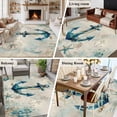 thumbnail image 6 of Nautical Teal Anchors Washable Living Room Rugs 5'x7', Starfish Corals Compass Retro Brown Map Low Pile Throw Large Area Rugs Non-Slip Sturdy Edge Binding Carpet for Dining Room Bedside Kitchen, 6 of 9