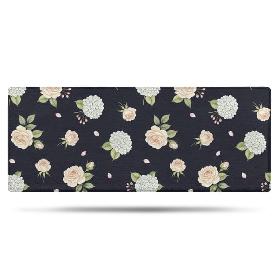 Pioneer Flower Floral Print Pattern Bathroom Rugs Mat, Non Slip Microfiber Bathroom Rug with Rubber Backing, Soft Mats for Bathroom Floor Tub Shower, 24"x60"