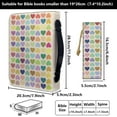 thumbnail image 2 of Leather Bible Cover with Bookmark for Colorful Hearts Church Bible Case Small Waterproofing Bag Carrying Book Cover Zipper Protective Bag Carrying Case Christian Gift Women Men diy, 2 of 9
