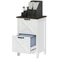thumbnail image 1 of HOMCOM Vertical Filing Cabinet with 2 Drawers, Rustic Farmhouse Office Storage Cabinet for A4, Letter Size, Distressed White, 1 of 7