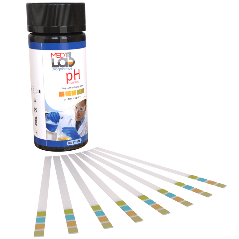 PH Test Strips To 14 (200 Ct) For Urine, Saliva, Drinking, 55% OFF
