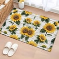 thumbnail image 3 of Summer Sunflower Area&nbsp;Rug 2x3ft Watercolor Flowers White Wood Grain Non-Slip&nbsp;Washable Square&nbsp;Rugs Soft Felt Indoor Floor Mat for Bedroom Kitchen Living Room Bathroom, 3 of 9