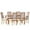 Natural Brown/Light Gray, variant on Noble House Fescue Fabric Upholstered Wood Expandable 7 Piece Dining Set, Gray and Black