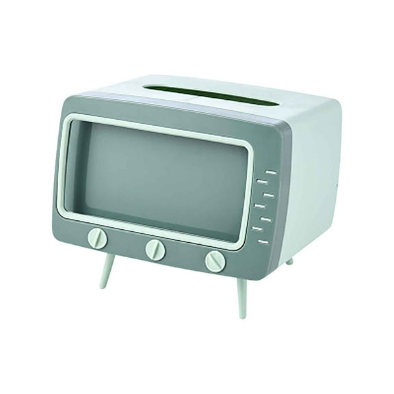 Btomtd Tissue Box Cover with Phone Holder Feature Tissue Box Holder for Living Room Kitchen Bedroom Office Parlor, Green