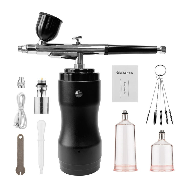 Adjustable pressure cordless airbrush kit with battery powered compressor