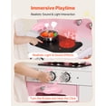 thumbnail image 4 of VEVOR Play Kitchen for Kids, Wooden, Kids Kitchen Playset with Real Lights & Sounds, Food & Cookware, Pretend Play Toy Set, Microwave, Oven, Clicking Knobs, for Toddlers, Girls & Boys Ages 3-8, Pink, 4 of 9