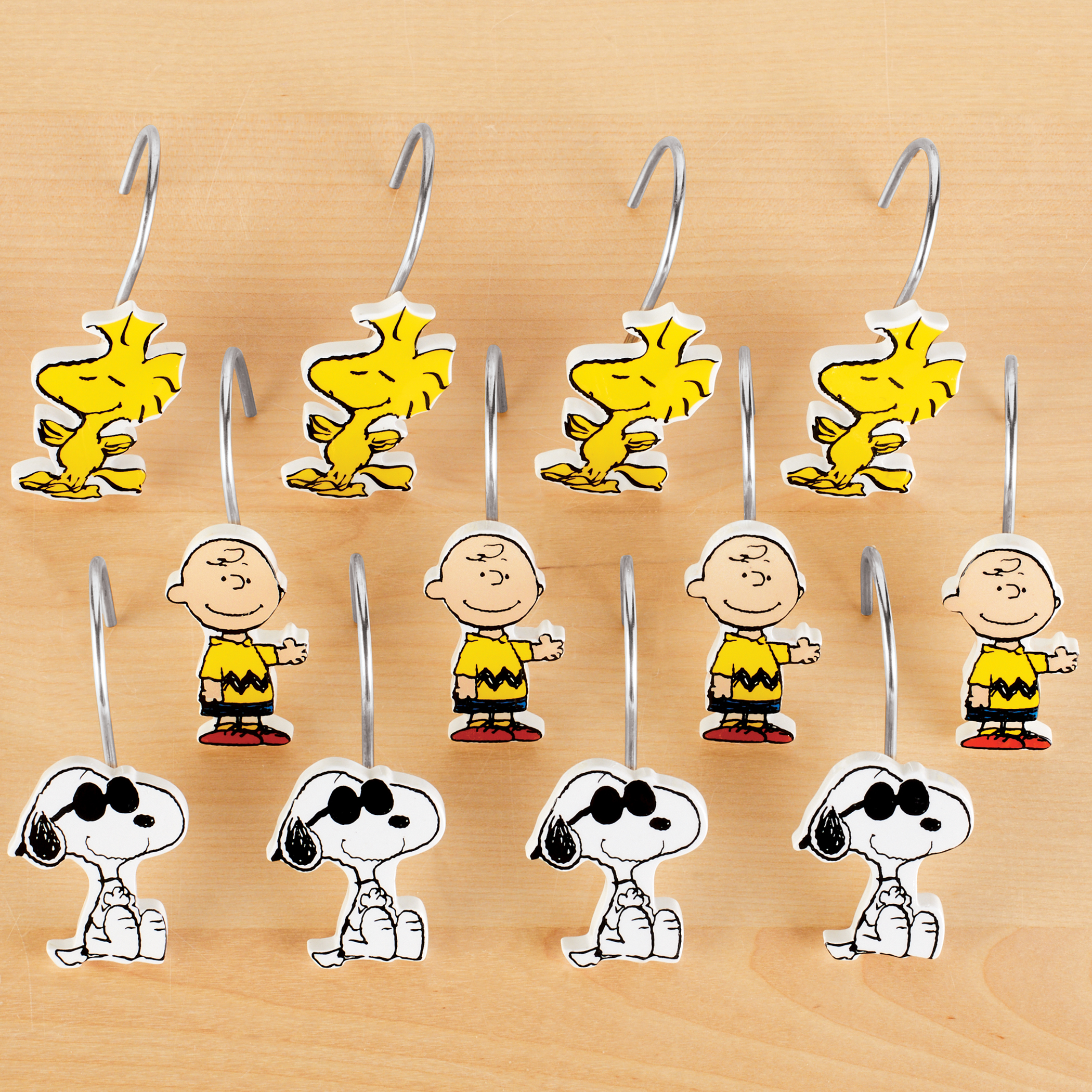 Peanuts 12-Piece Bathroom Shower Curtain Hooks