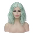 thumbnail image 1 of Humano Cabello Pelucas para Mujeres Dama 16" Fluorescente Verde Rizado Peluca con Peluca Gorra, 1 of 6