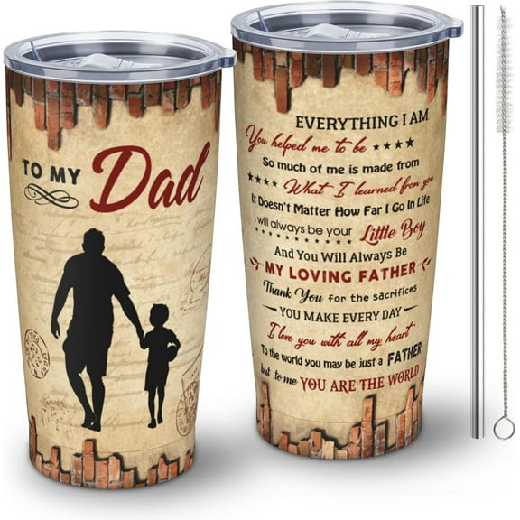 Gifts for Dad from Son - Christmas Dad Birthday Gift - Birthday Gift for Dad - Best Dad Ever Gifts - Dads Birthday Gifts Ideas - Xmas Dad Gifts Tumbler with Straw and Lid 20OZ 1PC