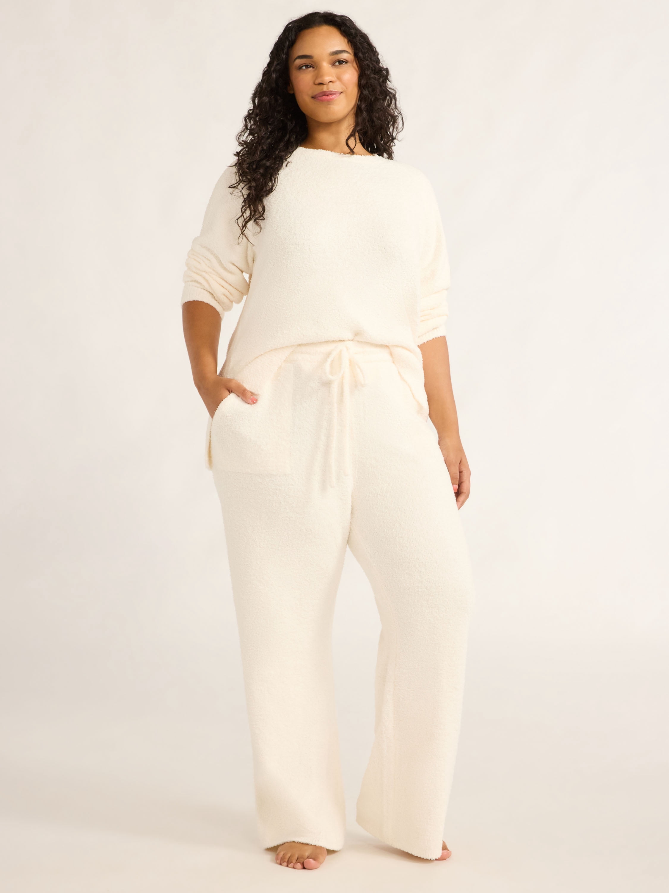 Joyspun Women's Chenille Elastic Waist Pant, Size XS - 3X