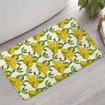 thumbnail image 2 of Yellow Lemon Fruit Clusters White Pattern Bathroom Rugs Mat,Non Slip Microfiber Bathroom Rug,Rubber Backing,Soft Bathroom Mats for Bathroom Floor,Tub and Shower,17x30in(43x75cm), 2 of 5