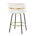 thumbnail image 4 of LumiSource Beige Cinch Claire 26" Fixed-Height Counter Stool - Set of 2, 4 of 4