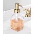 thumbnail image 2 of mDesign Square Glass Refillable Soap Dispenser Pump, 2 Pack - Clear/Soft Brass, 2 of 7
