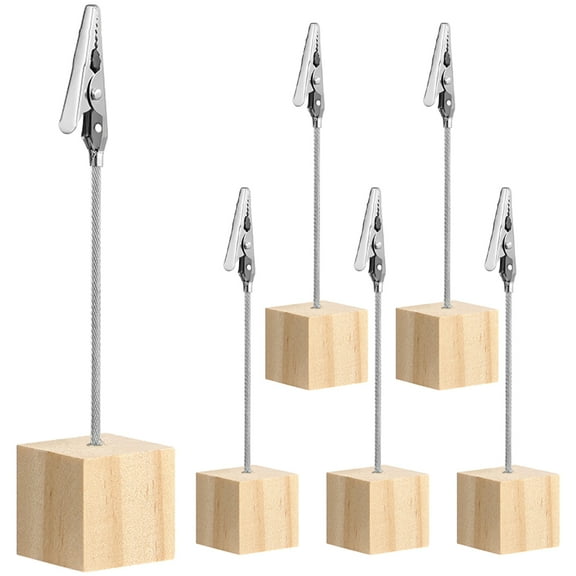 Supvox Compact Memo Holder Picture Holders Khaki Metal 6Pcs